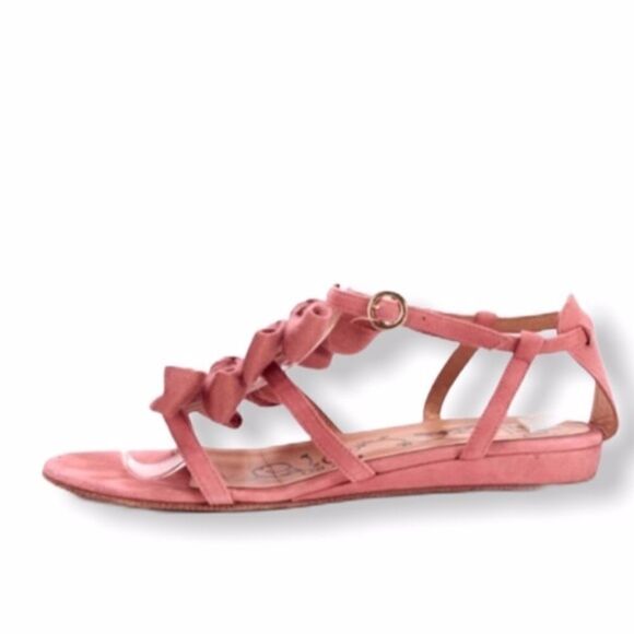 Tibi SZ 6.5 pink suade bow sandals with box - Picture 1 of 4
